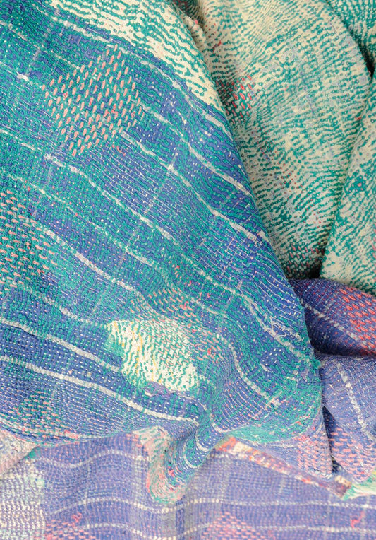 Vintage Kantha Stitch Blanket