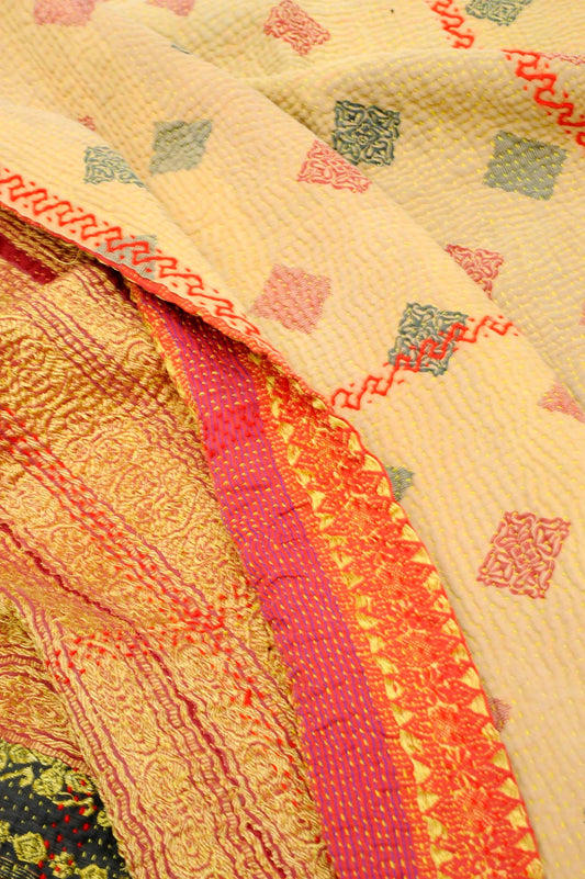 Vintage Kantha Stitch Blanket