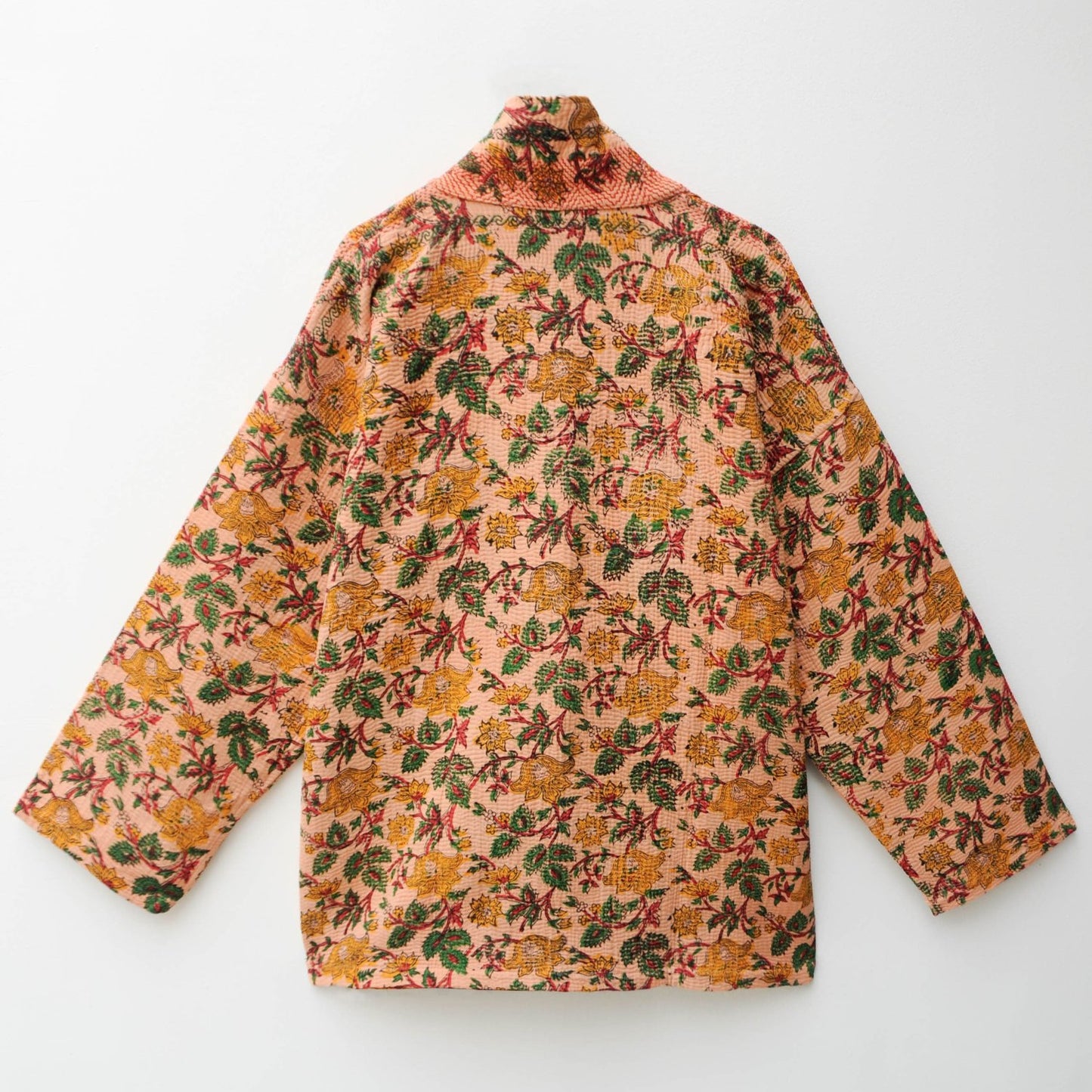 Kantha midlength blockprint Kimono jacket