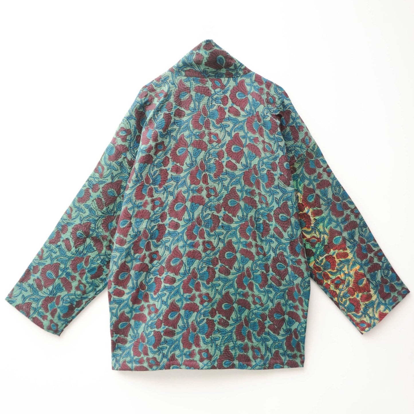 Kantha midlength blockprint Kimono jacket