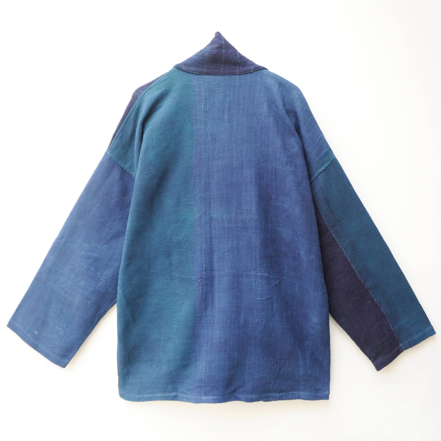 Kantha midlength indigo Kimono jacket