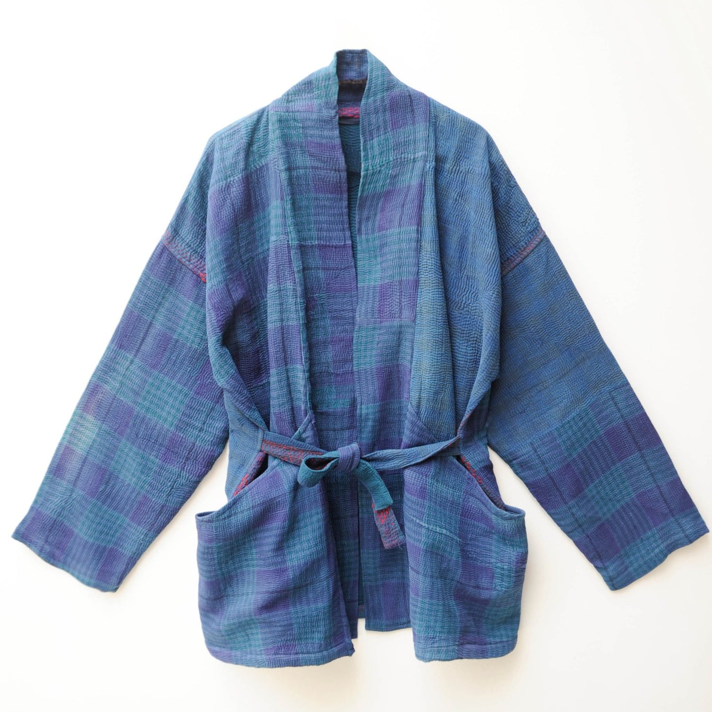 Kantha Stitch indigo Kimono jacket