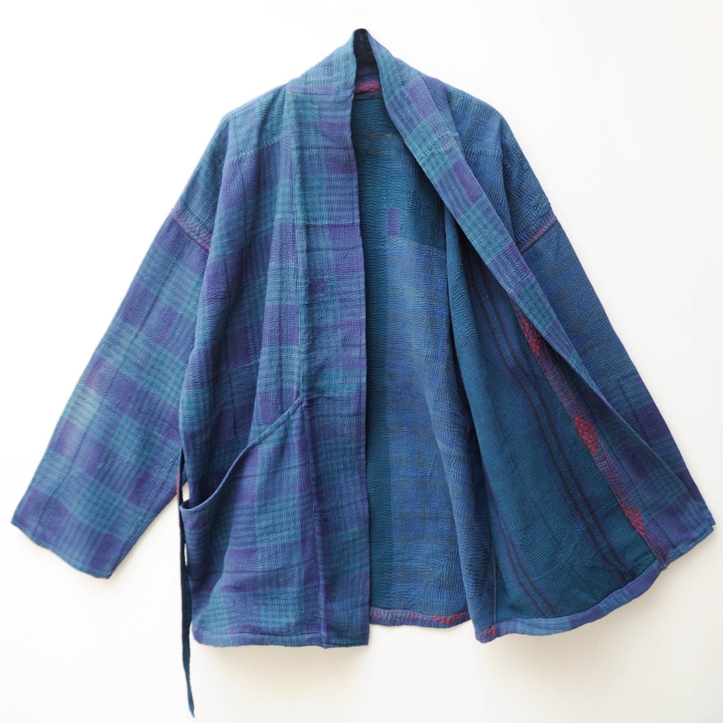 Kantha Stitch indigo Kimono jacket