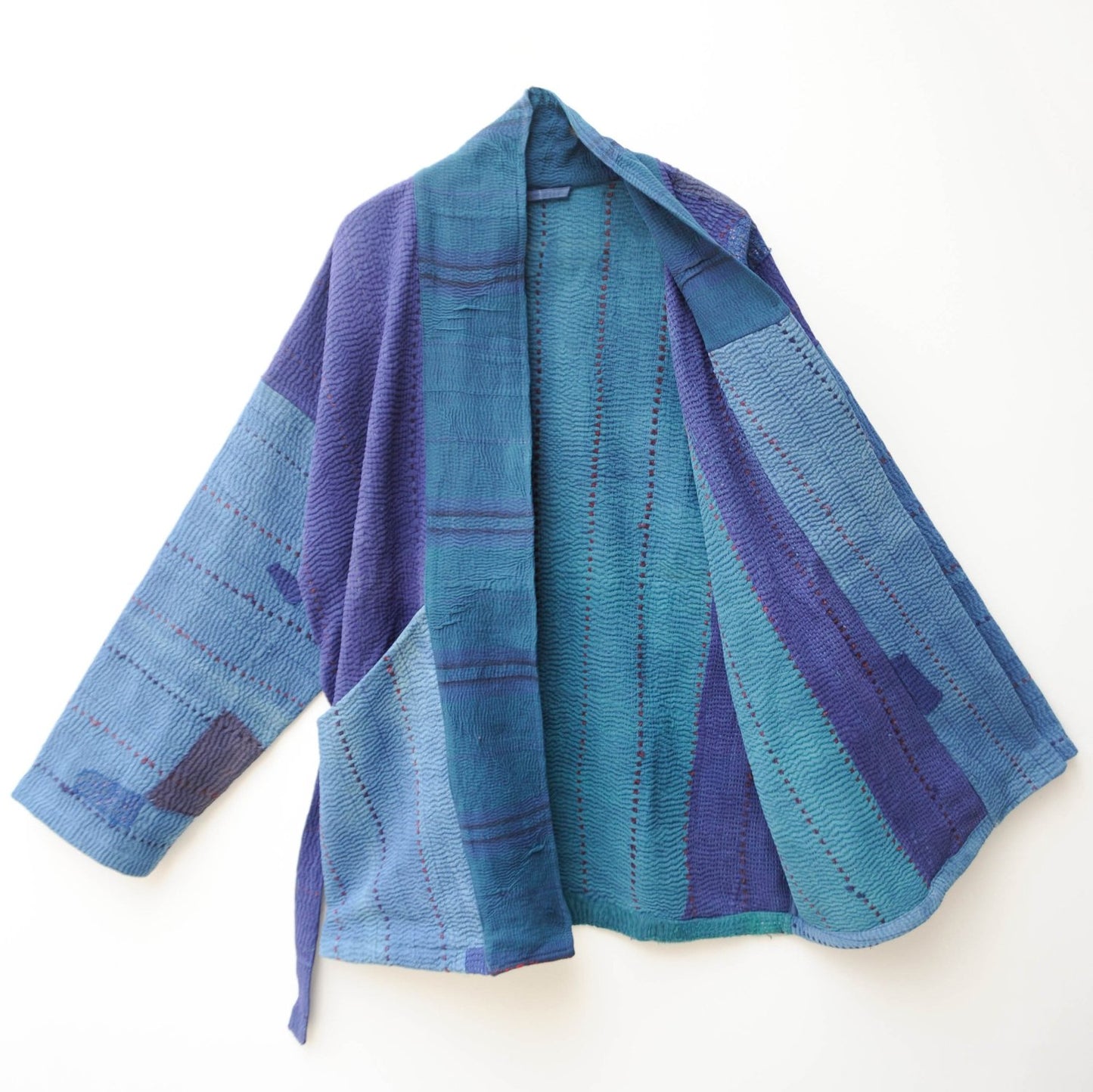 Kantha Stitch indigo Kimono jacket