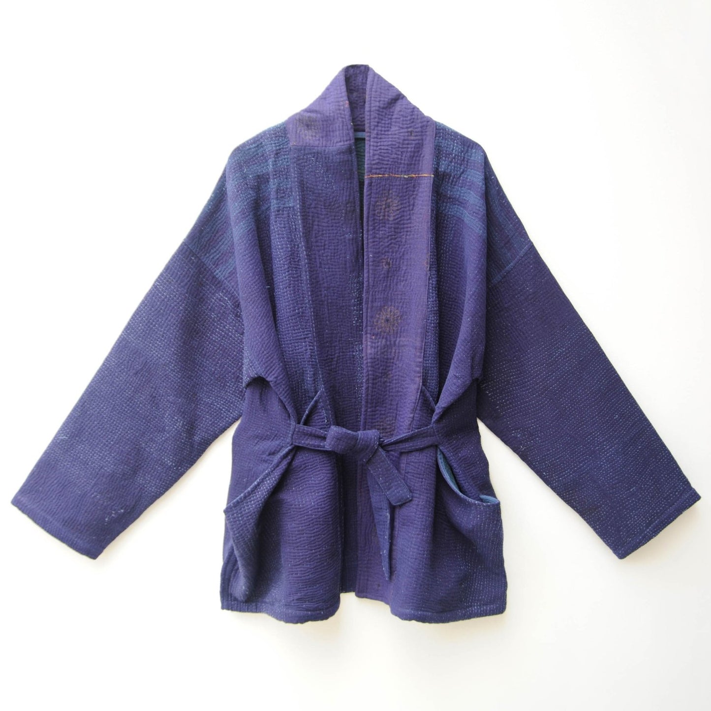 Kantha Stitch indigo Kimono jacket