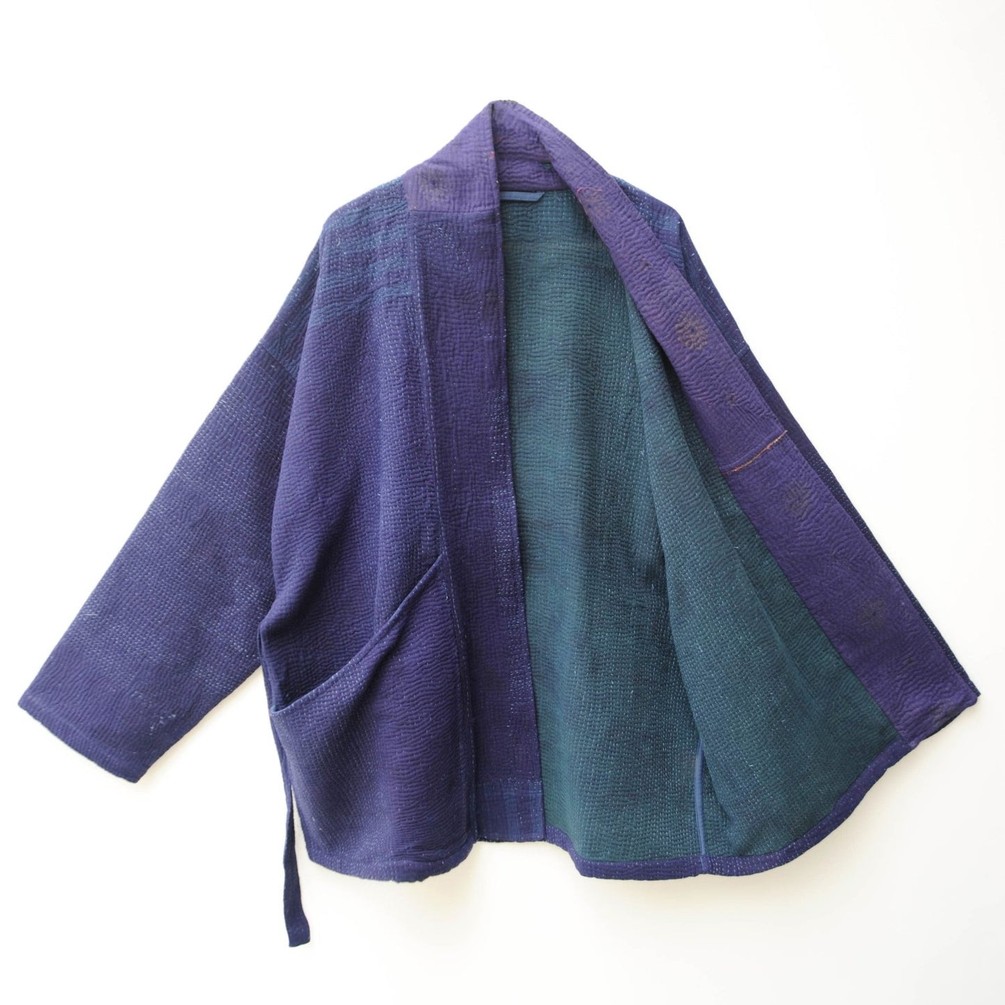 Kantha Stitch indigo Kimono jacket