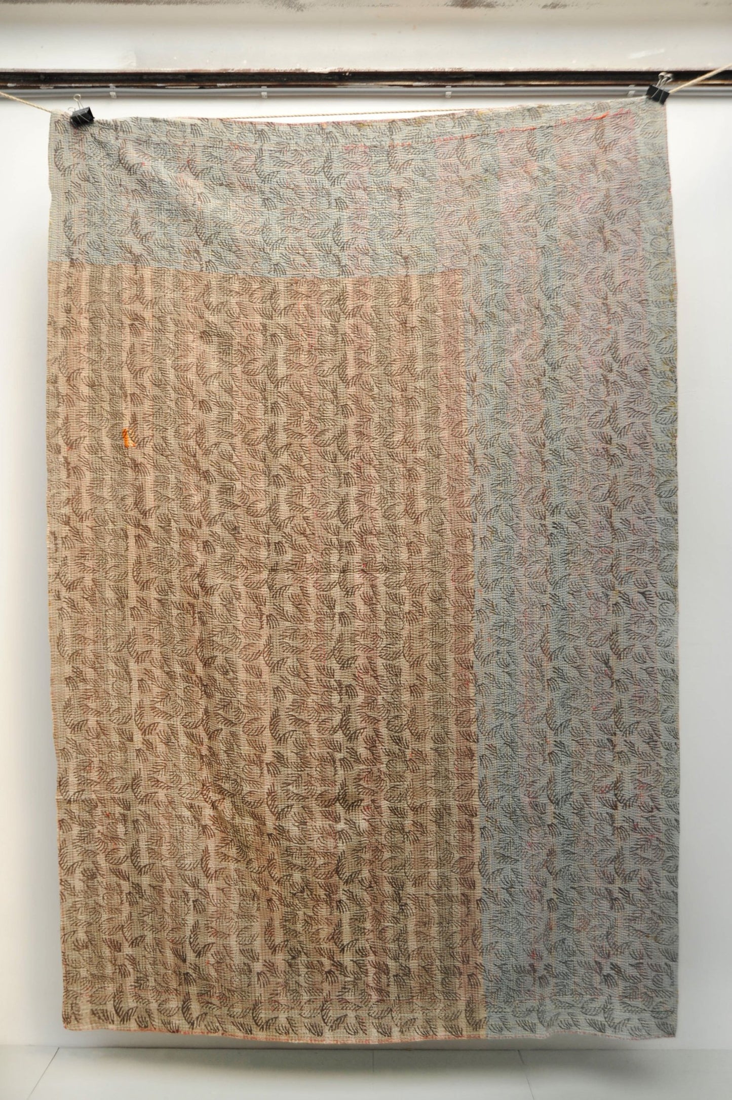 Vintage Blockprint Kantha Stitch Blanket