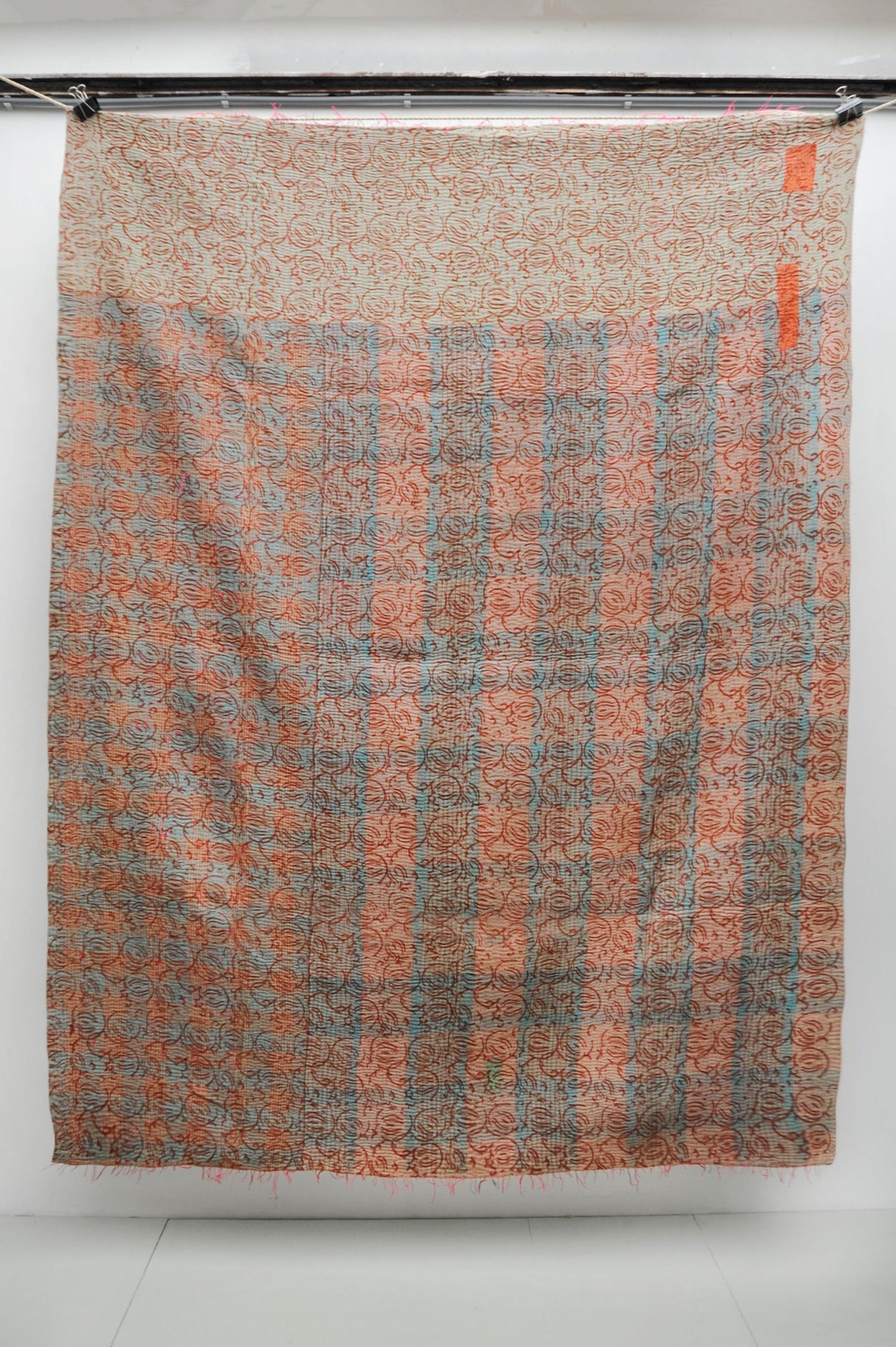 Vintage Blockprint Kantha Stitch Blanket