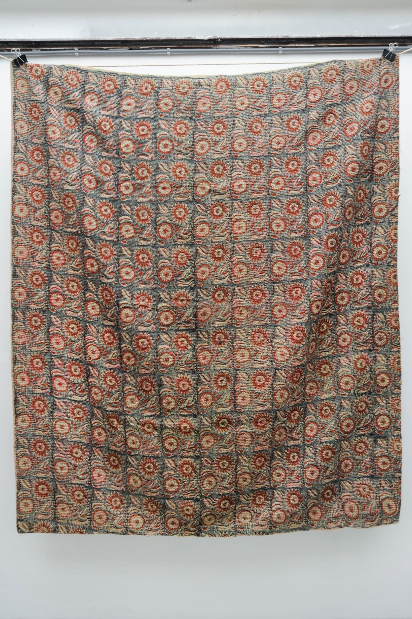 Vintage Blockprint Kantha Stitch Blanket