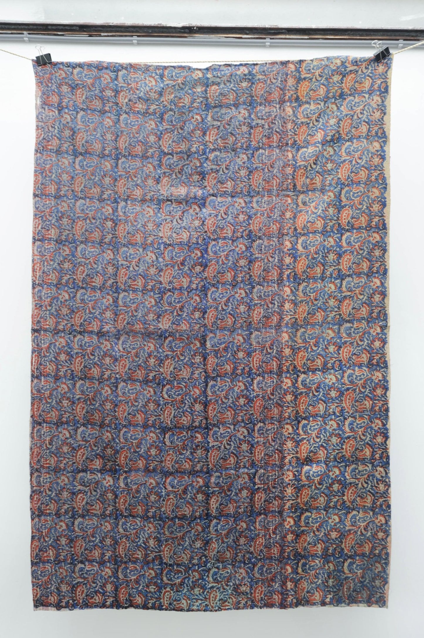 Vintage Blockprint Kantha Stitch Blanket